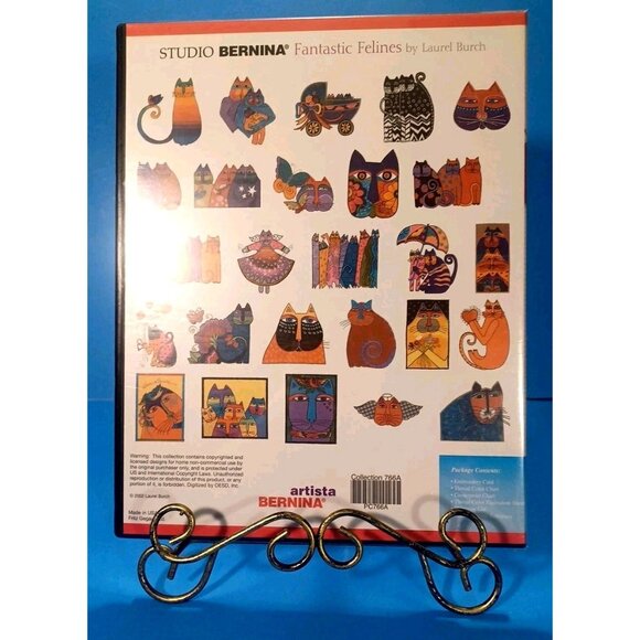 Laurel Burch Fantastic Felines Vtg 2002 NIP Studio Bernina 766 Embroidery Card - Picture 4 of 11